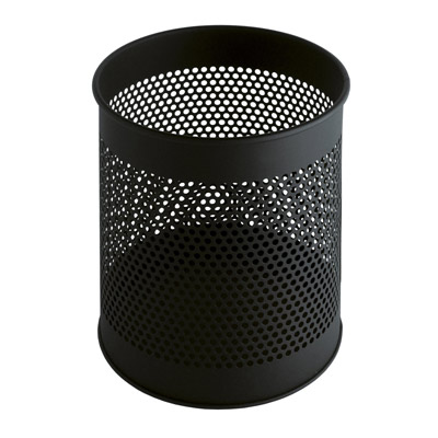 Perforierter Papierkorb schwarz - 15 ltr.